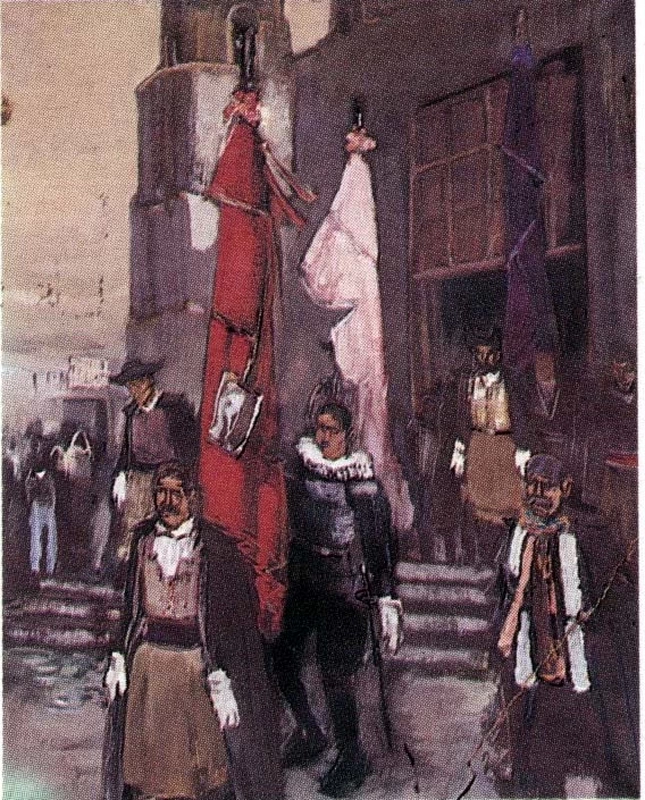 Obrieri con stendardi - Istituto Superiore Regionale Etnologico
